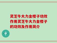 灵芝牛大力金樱子功效作用灵芝牛大力金樱子的功效及作用简介