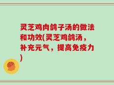 灵芝鸡肉鸽子汤的做法和功效(灵芝鸡鸽汤，补充元气，提高免疫力)