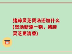 猪蹄灵芝煲汤还加什么(煲汤新添一物，猪蹄灵芝更清香)