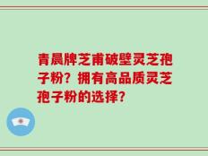 青晨牌芝甫破壁灵芝孢子粉？拥有高品质灵芝孢子粉的选择？