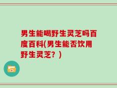 男生能喝野生灵芝吗百度百科(男生能否饮用野生灵芝？)