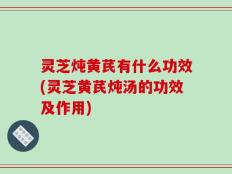 灵芝炖黄芪有什么功效(灵芝黄芪炖汤的功效及作用)