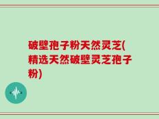 破壁孢子粉天然灵芝(精选天然破壁灵芝孢子粉)