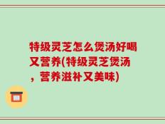 特级灵芝怎么煲汤好喝又营养(特级灵芝煲汤，营养滋补又美味)