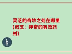 灵芝的奇妙之处在哪里(灵芝：神奇的有效药材)