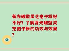 菩光破壁灵芝孢子粉好不好？了解菩光破壁灵芝孢子粉的功效与效果？