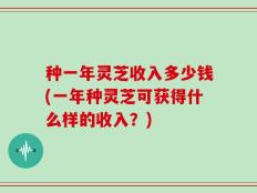 种一年灵芝收入多少钱(一年种灵芝可获得什么样的收入？)