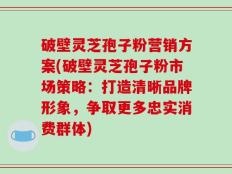破壁灵芝孢子粉营销方案(破壁灵芝孢子粉市场策略：打造清晰品牌形象，争取更多忠实消费群体)