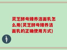 灵芝酵母臻养洁面乳怎么用(灵芝酵母臻养洁面乳的正确使用方式)