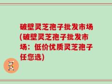 破壁灵芝孢子批发市场(破壁灵芝孢子批发市场：低价优质灵芝孢子任您选)