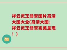 祥云灵芝翡翠图片高清大图大全(高清大图：祥云灵芝翡翠完美呈现！)