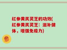 红参黄芪灵芝的功效(红参黄芪灵芝：滋补健体，增强免疫力)