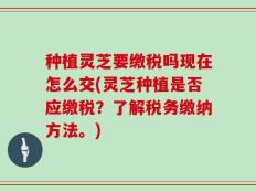 种植灵芝要缴税吗现在怎么交(灵芝种植是否应缴税？了解税务缴纳方法。)