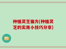 种植灵芝偏方(种植灵芝的实用小技巧分享)