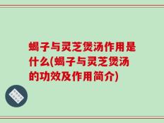 蝎子与灵芝煲汤作用是什么(蝎子与灵芝煲汤的功效及作用简介)