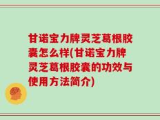 甘诺宝力牌灵芝葛根胶囊怎么样(甘诺宝力牌灵芝葛根胶囊的功效与使用方法简介)