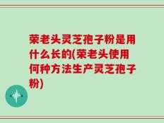 荣老头灵芝孢子粉是用什么长的(荣老头使用何种方法生产灵芝孢子粉)