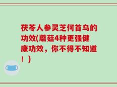 茯苓人参灵芝何首乌的功效(蘑菇4种更强健康功效，你不得不知道！)
