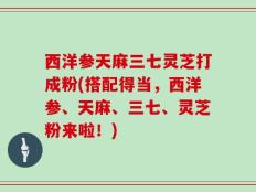 西洋参天麻三七灵芝打成粉(搭配得当，西洋参、天麻、三七、灵芝粉来啦！)