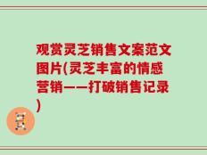 观赏灵芝销售文案范文图片(灵芝丰富的情感营销——打破销售记录)