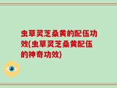 虫草灵芝桑黄的配伍功效(虫草灵芝桑黄配伍的神奇功效)