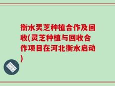 衡水灵芝种植合作及回收(灵芝种植与回收合作项目在河北衡水启动)