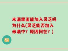 米酒里面能加入灵芝吗为什么(灵芝能否加入米酒中？原因何在？)