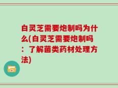 白灵芝需要炮制吗为什么(白灵芝需要炮制吗：了解菌类药材处理方法)