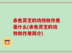 赤色灵芝的功效和作用是什么(赤色灵芝的功效和作用简介)