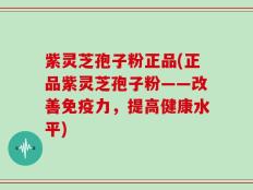 紫灵芝孢子粉正品(正品紫灵芝孢子粉——改善免疫力，提高健康水平)