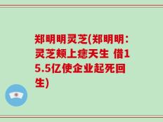 郑明明灵芝(郑明明：灵芝颊上痣天生 借15.5亿使企业起死回生)