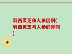 羽西灵芝和人参区别(羽西灵芝与人参的异同)