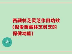 西藏林芝灵芝作用功效(探索西藏林芝灵芝的保健功能)