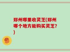 郑州哪里收灵芝(郑州哪个地方能购买灵芝？)