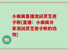 小疯疯直播池润灵芝孢子粉(直播：小疯疯分享池润灵芝孢子粉的功效)