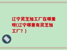 辽宁灵芝加工厂在哪里呀(辽宁哪里有灵芝加工厂？)