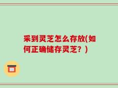 采到灵芝怎么存放(如何正确储存灵芝？)