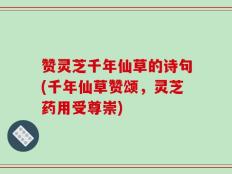 赞灵芝千年仙草的诗句(千年仙草赞颂，灵芝药用受尊崇)