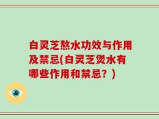 白灵芝熬水功效与作用及禁忌(白灵芝煲水有哪些作用和禁忌？)