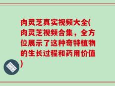 肉灵芝真实视频大全(肉灵芝视频合集，全方位展示了这种奇特植物的生长过程和药用价值)