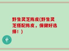 野生灵芝陈皮(野生灵芝搭配陈皮，保健好选择！)