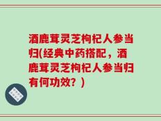 酒鹿茸灵芝枸杞人参当归(经典中药搭配，酒鹿茸灵芝枸杞人参当归有何功效？)