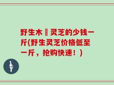 野生木蹢灵芝的少钱一斤(野生灵芝价格低至一斤，抢购快速！)