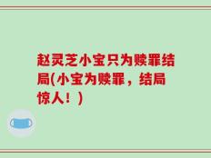 赵灵芝小宝只为赎罪结局(小宝为赎罪，结局惊人！)