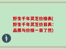 野生千年灵芝价格表(野生千年灵芝价目表：品质与价格一目了然)