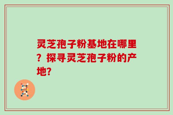 灵芝孢子粉基地在哪里？探寻灵芝孢子粉的产地？