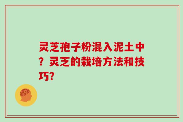 灵芝孢子粉混入泥土中?灵芝的栽培方法和技巧?