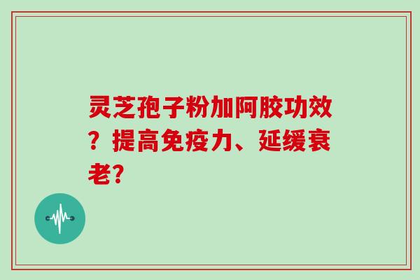 灵芝孢子粉加阿胶功效？提高免疫力、延缓衰老？
