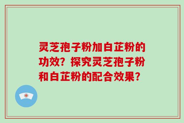 灵芝孢子粉加白芷粉的功效?探究灵芝孢子粉和白芷粉的配合效果?
