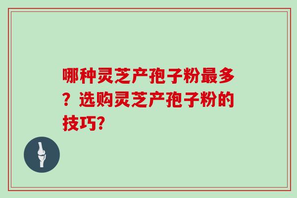 哪种灵芝产孢子粉最多？选购灵芝产孢子粉的技巧？